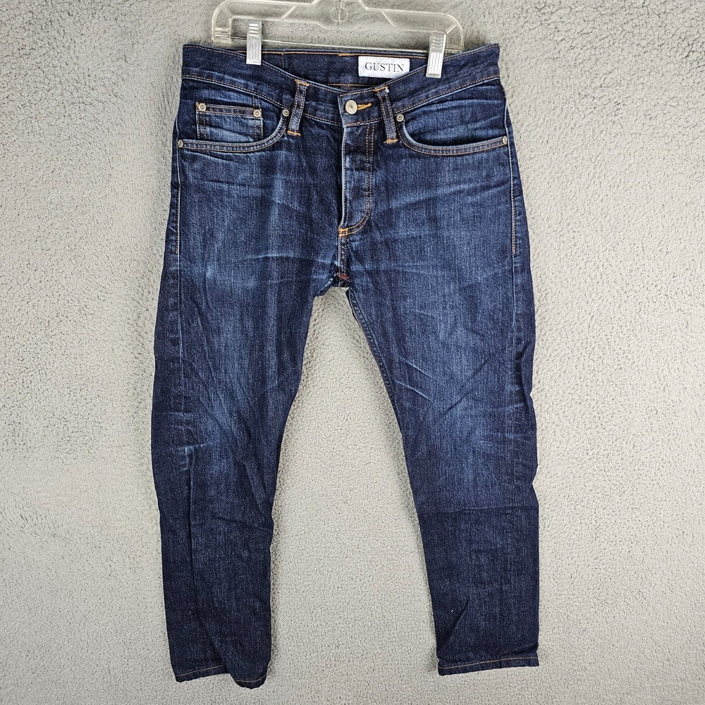 Gustin Skinny Fit California Selvedge Jeans Men's 31‎ Blue Denim Mid Rise